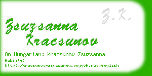 zsuzsanna kracsunov business card